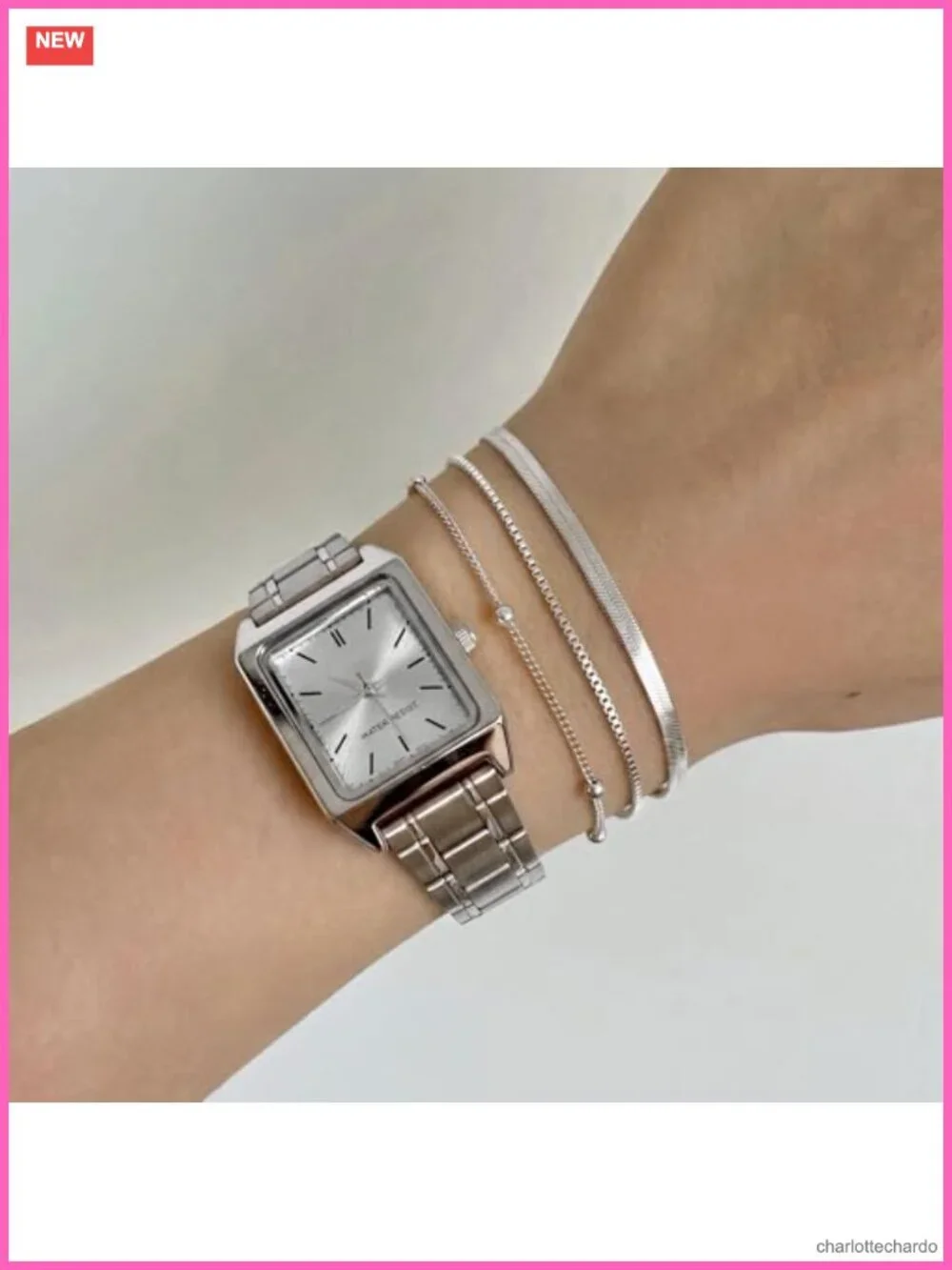 Waterproof Sterling Silver Plated Bracelets Set for Women 6 Pack